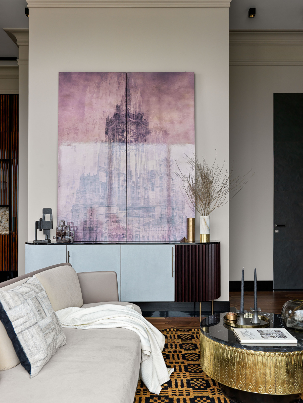 Резиденция Монэ: Огонь–интерьер с видом на Москва-сити