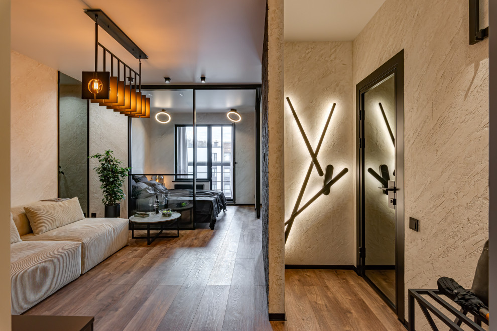 ЖК САМПО. 1-комнатная квартира в брутальном стиле, "от бетона" до заселения