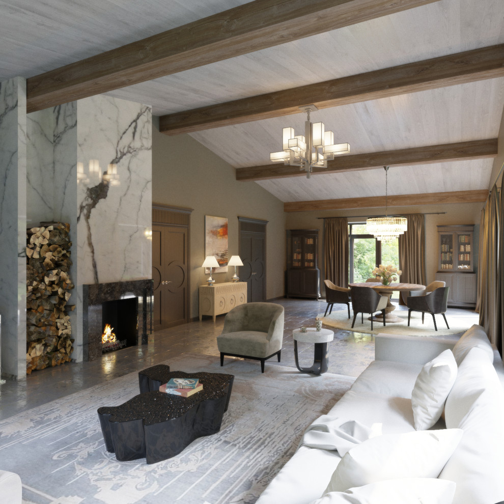 Гостиная загородного дома