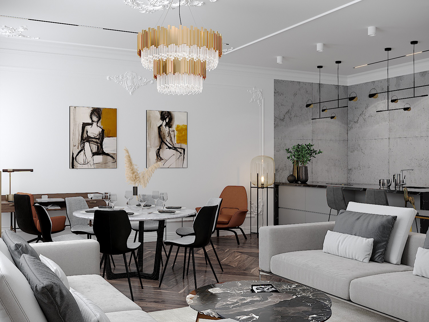 Дизайн-проект апартаментов 113 м2 в МФК «Match Point» (2020г.)