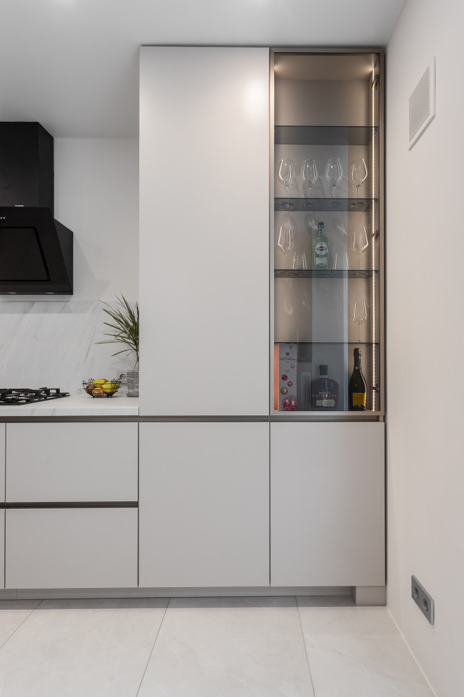 Современная кухня в цвете кашемир