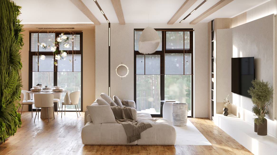 Дизайн-проект загородного дома в природном стиле