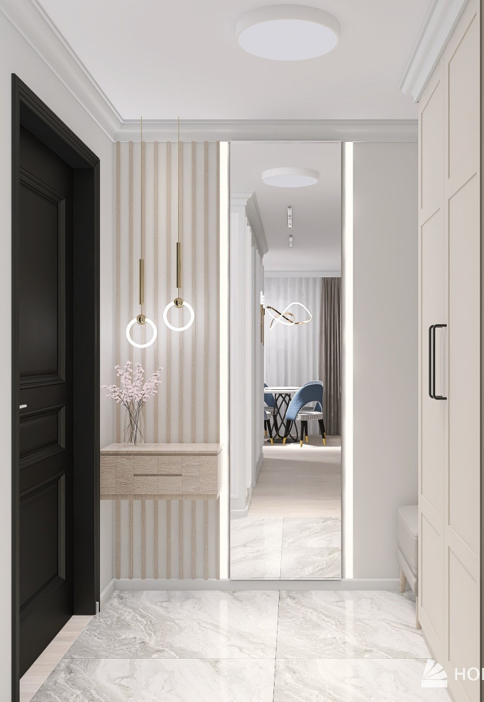 3-х комнатная квартира 90 м2 для семьи с двумя детьми в современном стиле