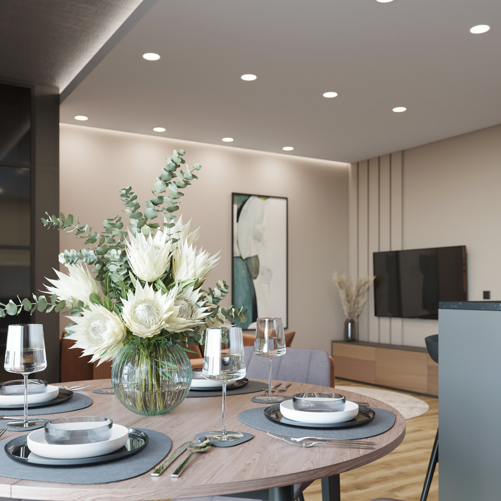 Дизайн-проект первого этажа дома в г. Томск, площадью 65 кв.м.