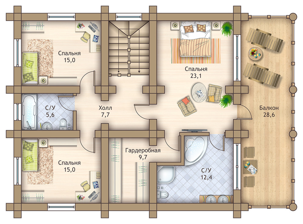 Обложка проекта: Дом из бревна ручной рубки