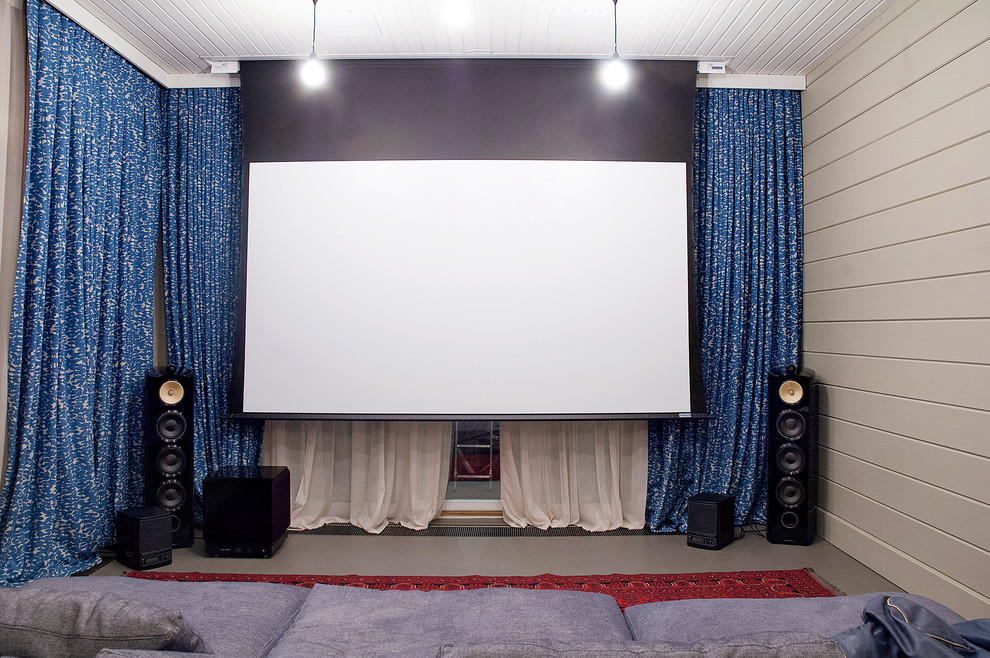 Кинозал в коттедже "Красная поляна" 45 м2.