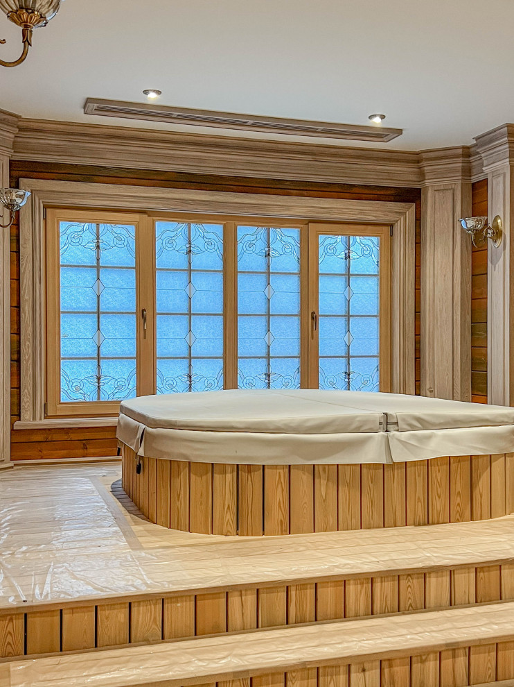 Особняк и Баня в русском стиле с витражом Тиффани