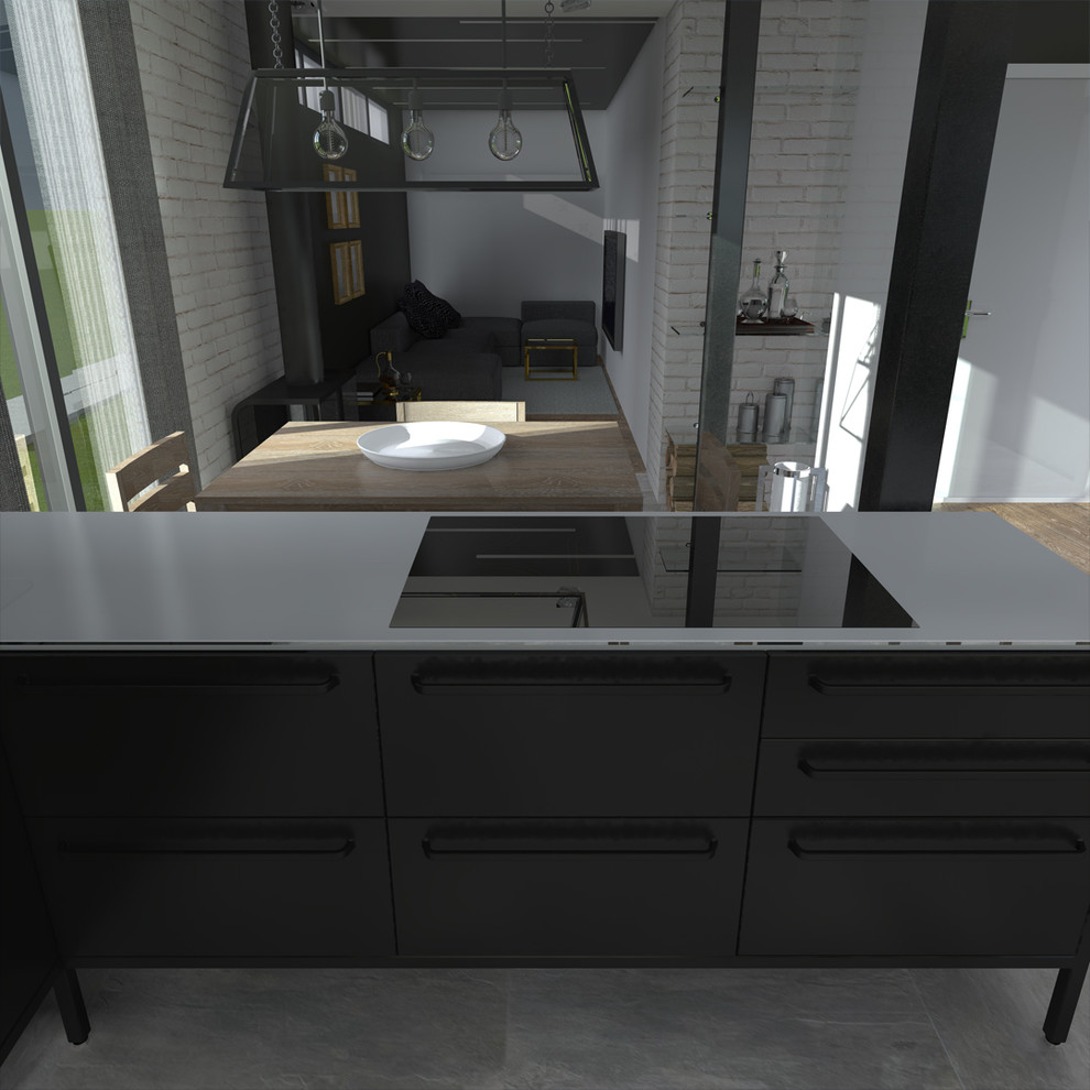 Дом из четырех 40-ft HC морских контейнеров. Интерьер