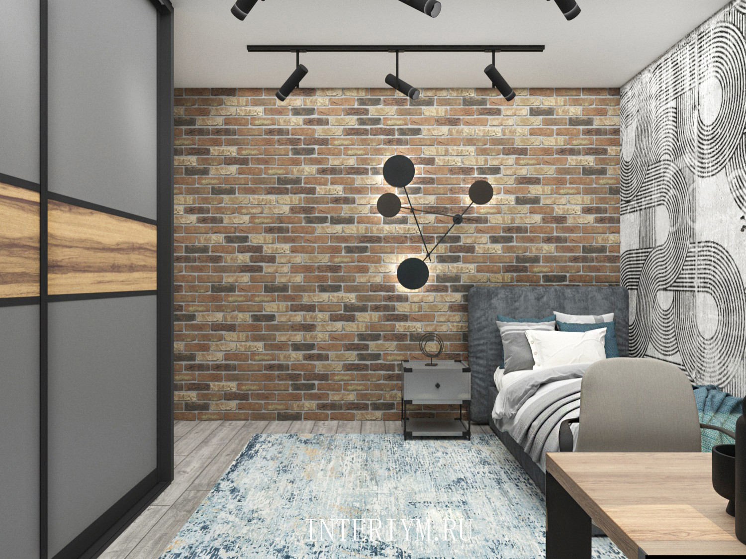 Дизайн спальни для подростка в стиле лофт
