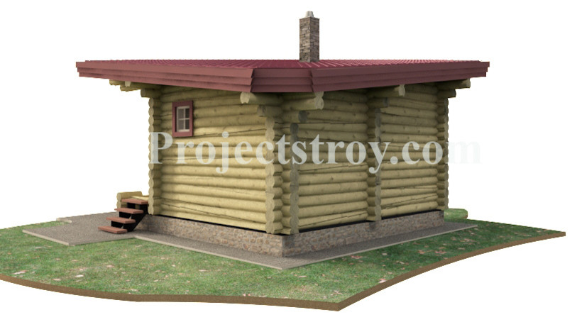 Баня из бревна 6х6 м одноэтажная