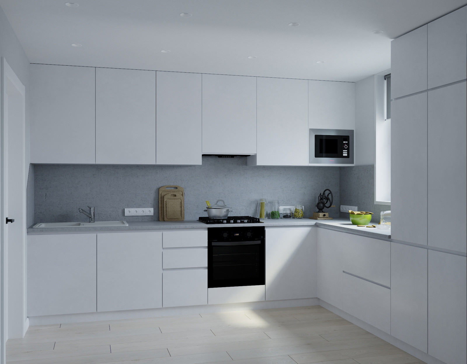 Частный дом «серые оттенки минимализма с современной классикой»