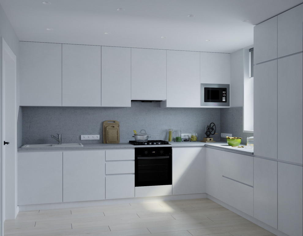 Частный дом «серые оттенки минимализма с современной классикой»