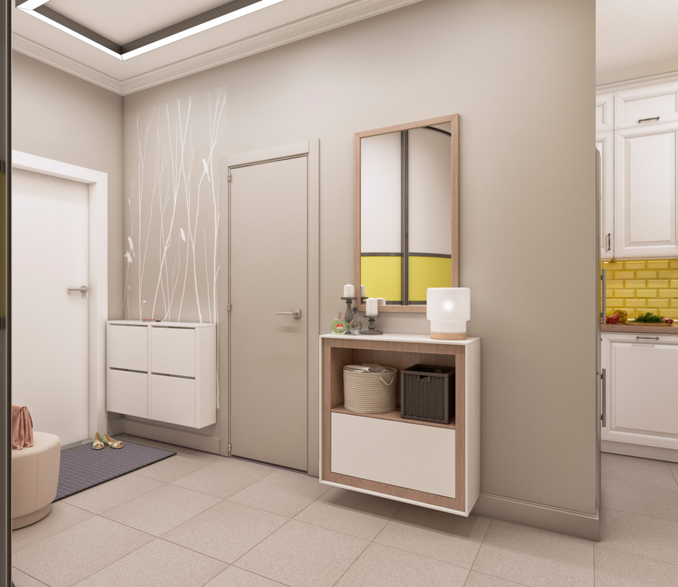 Проект кухни-гостиной площадью 14 м² для семьи из двух человек.