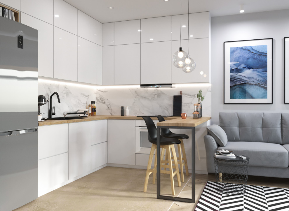 Обложка проекта: Евродвушка с объединенной кухней-гостиной.