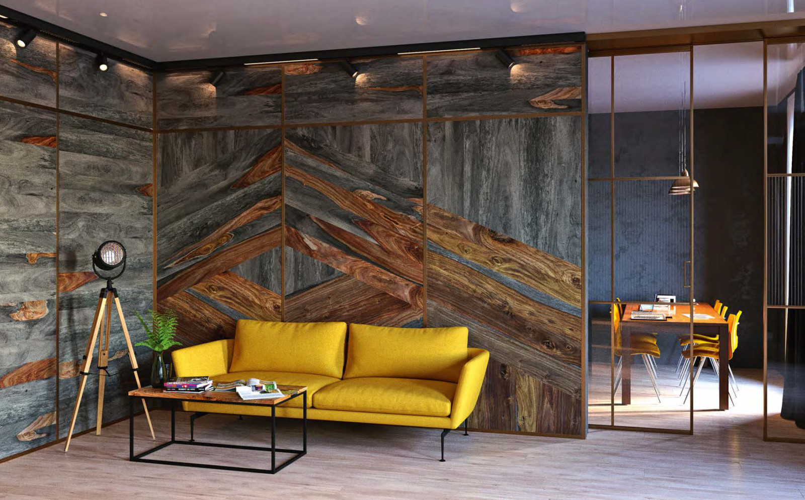 Обложка проекта: Кабинет | Отделка стен панелями Граффито