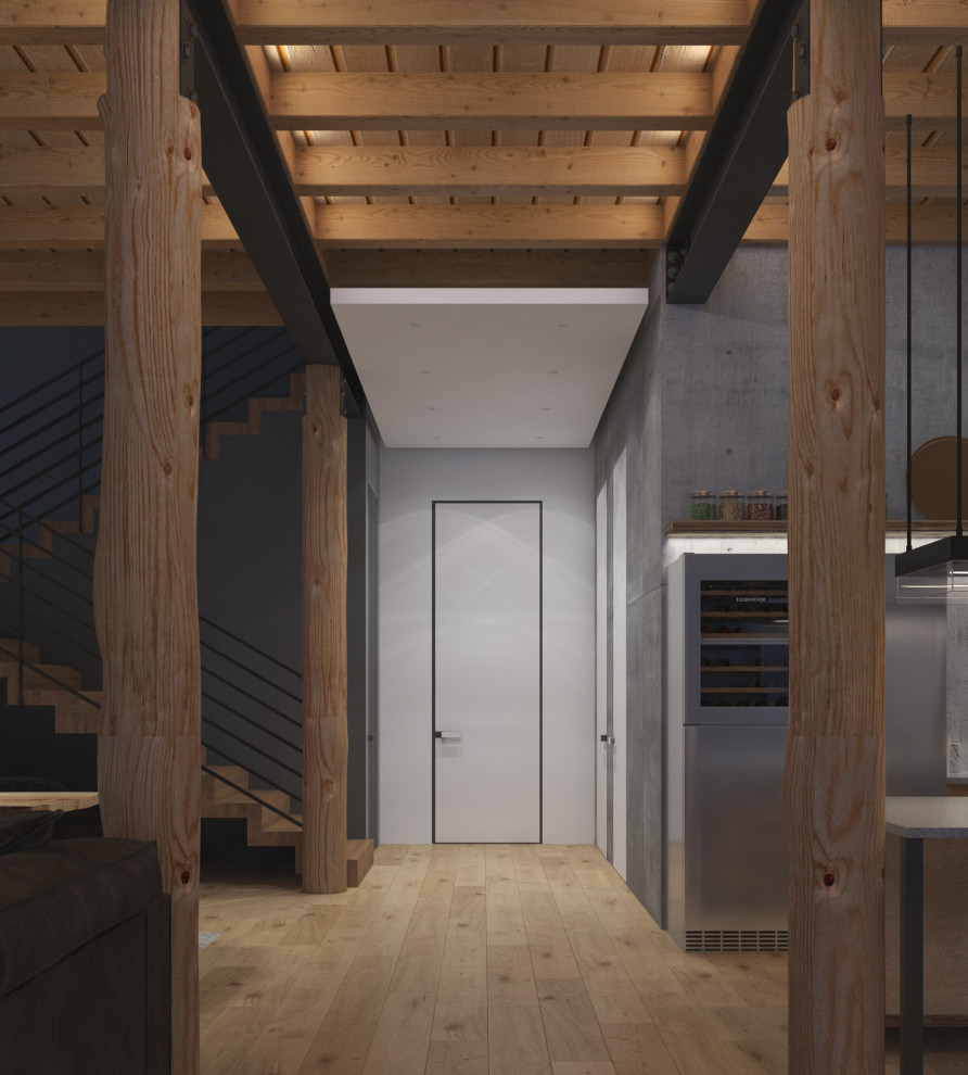 Дизайн-проект интерьера загородного дома (из бруса)