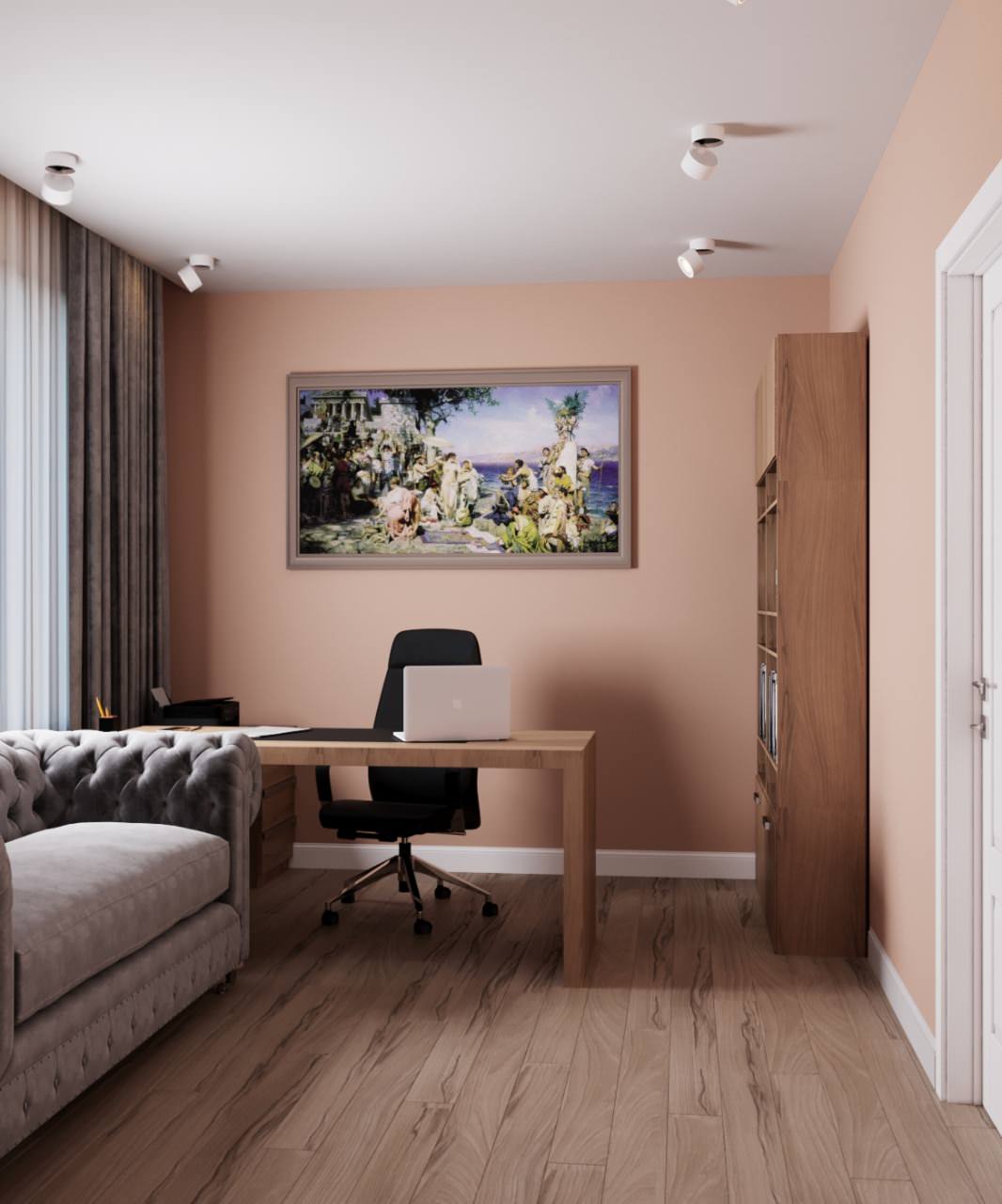 Интерьер в скандинавском стиле 152 м^2. г.Казань