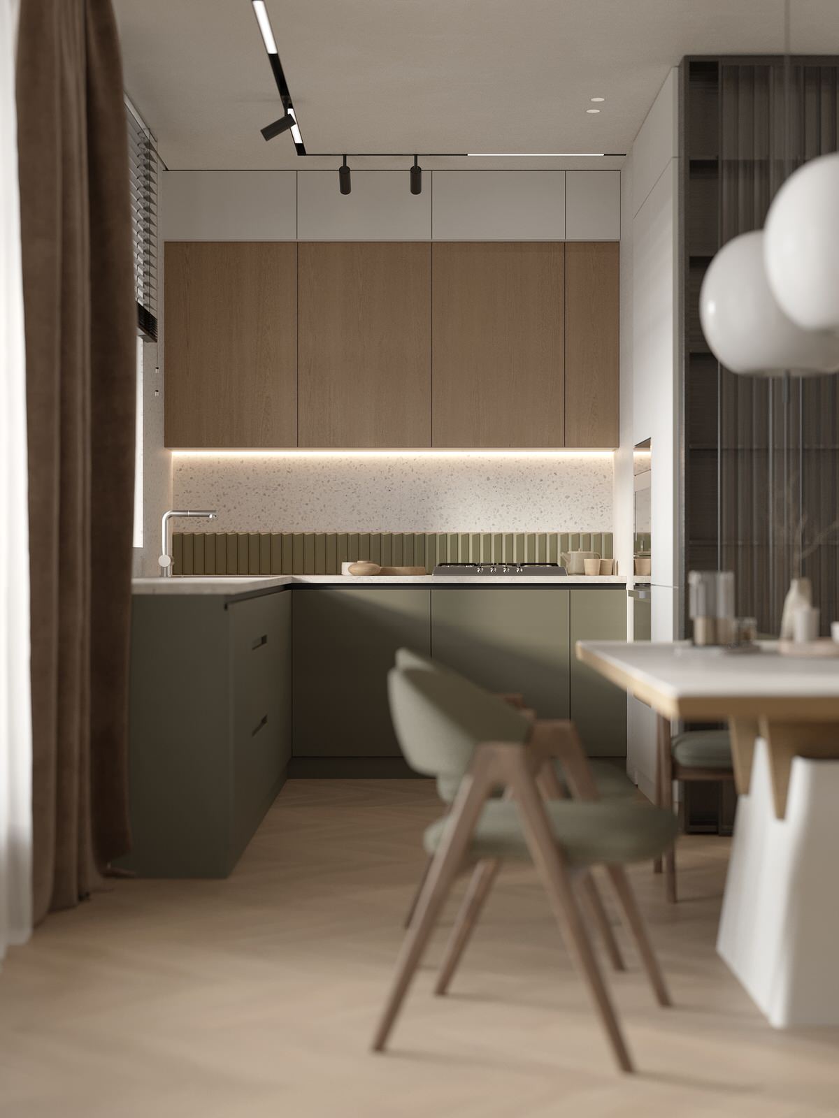 Проект 2-х уровневой квартире в эко-стиле.