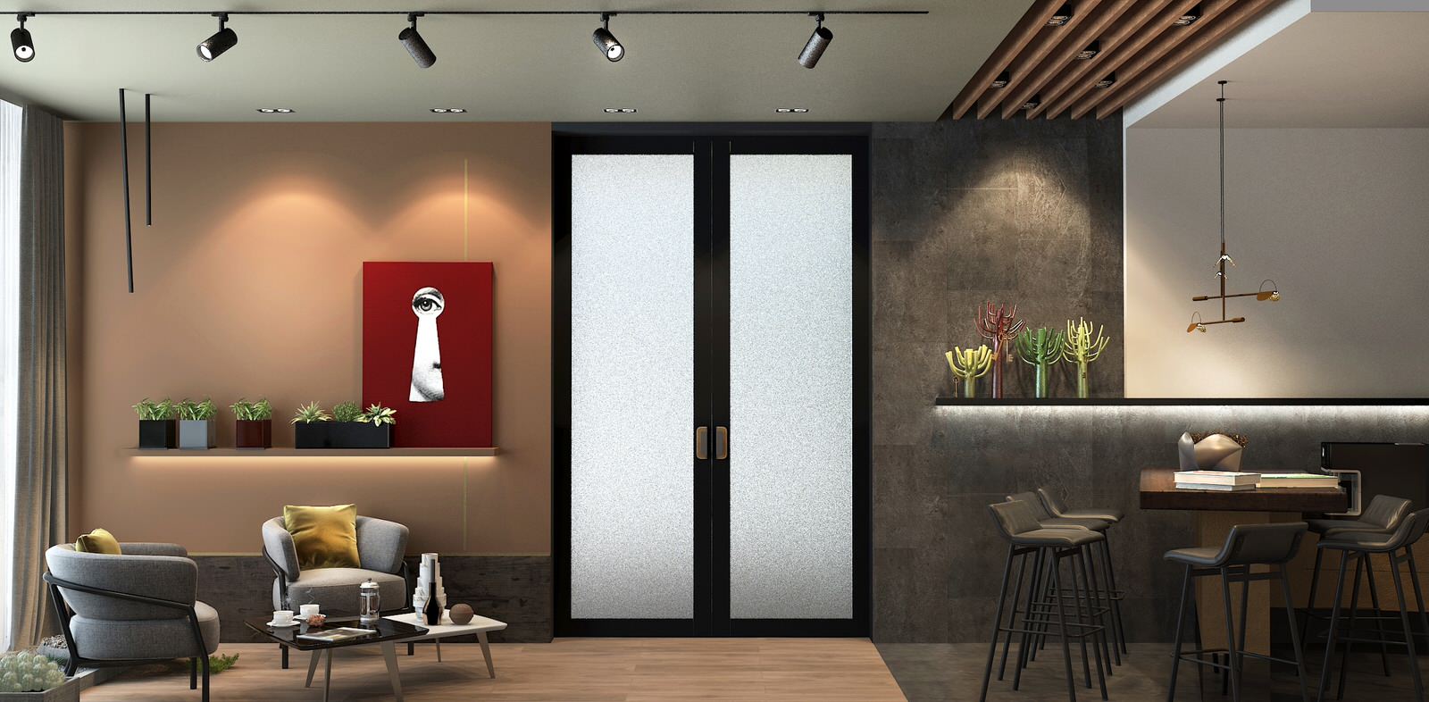 Дизайн интерьера Focus Room в салоне дверей Волховец