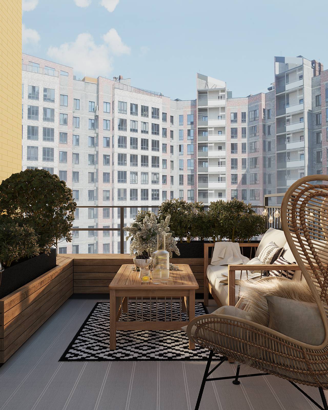 white с террасой