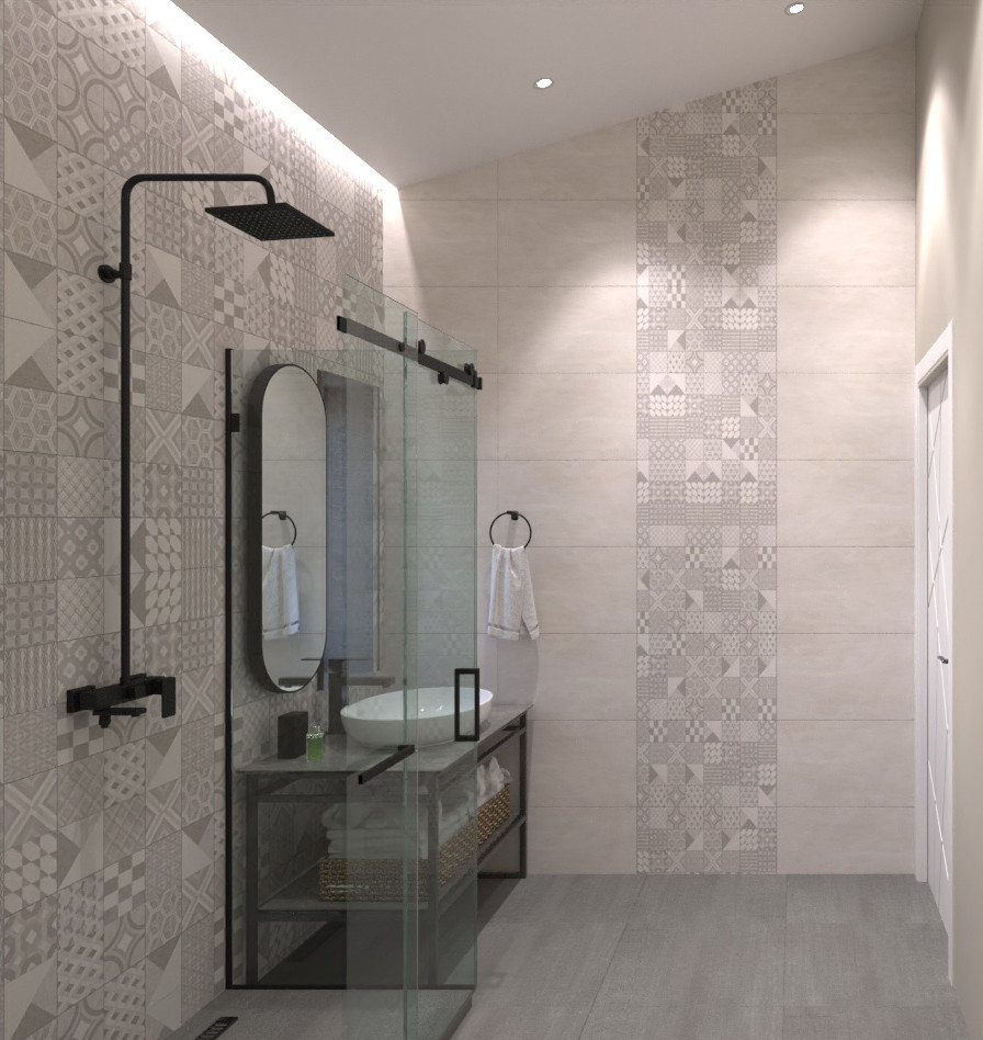 Визуализация санузла для проекта гостевого дома барнхауз