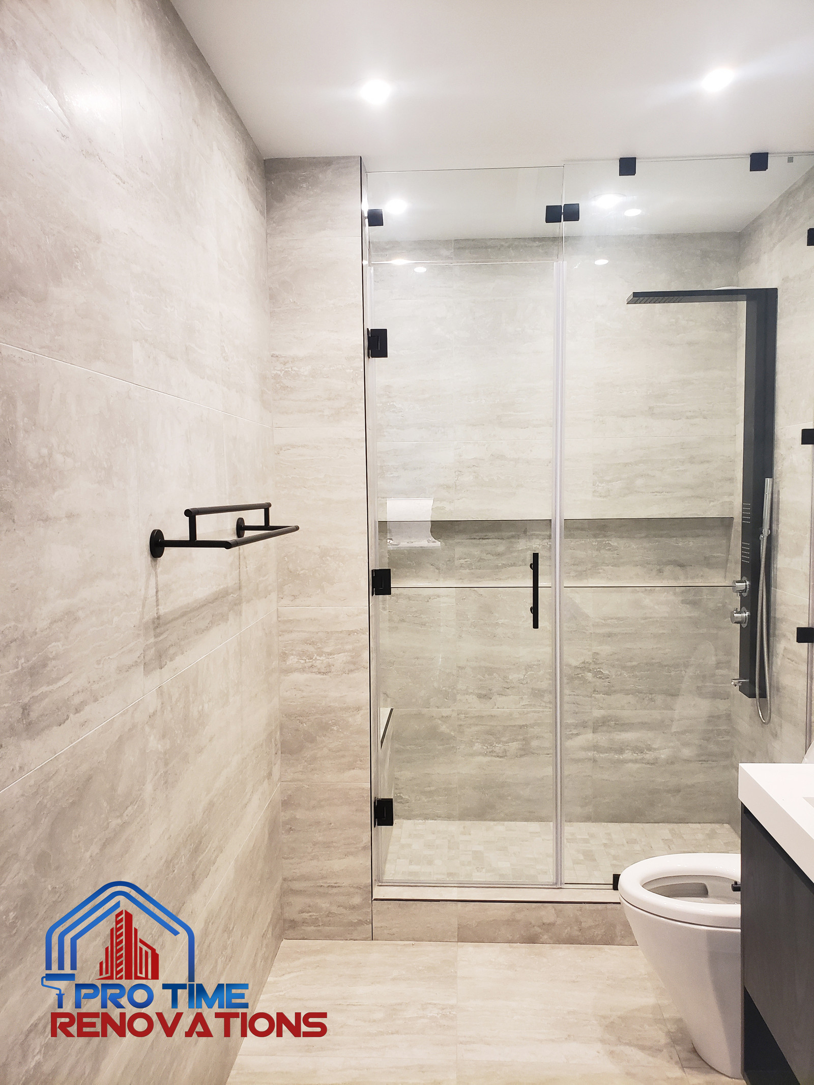 Bathroom vanity, accessories installation.