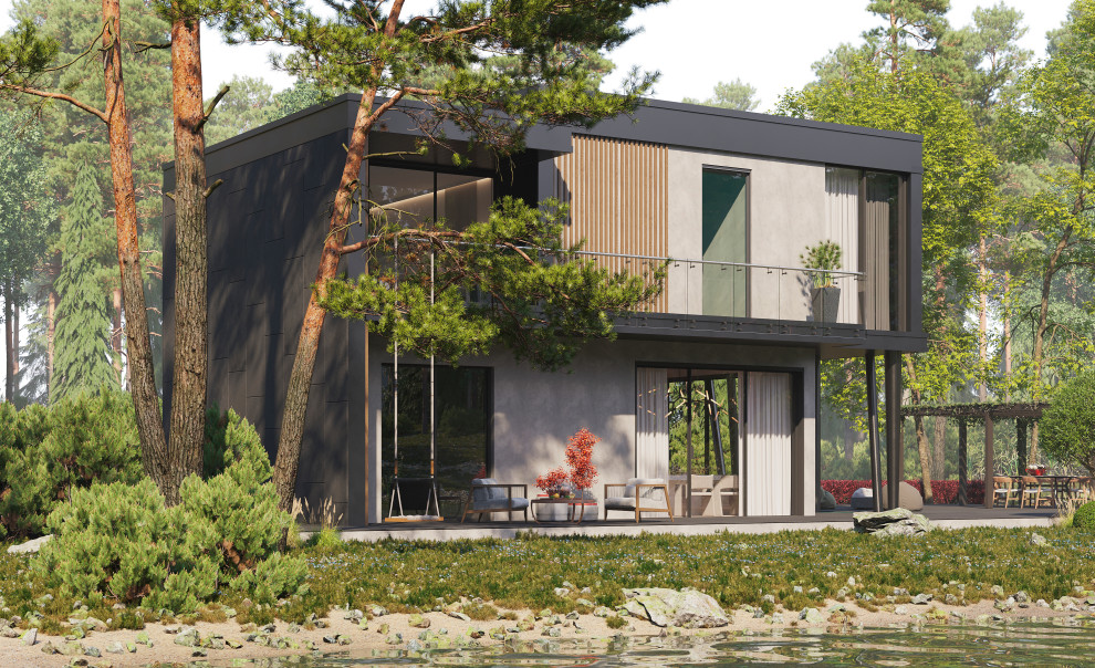 Визуализация домика на берегу озера