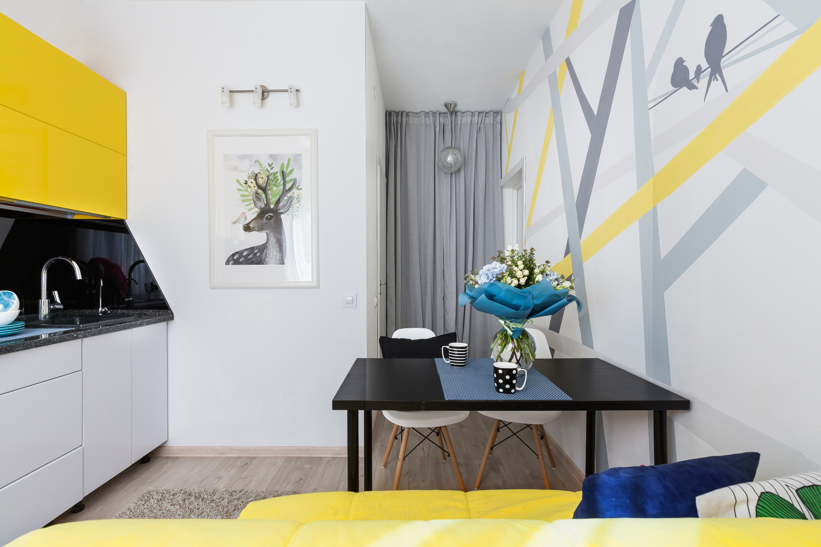 Однокомнатная квартира про проекту Александры Сафроновой