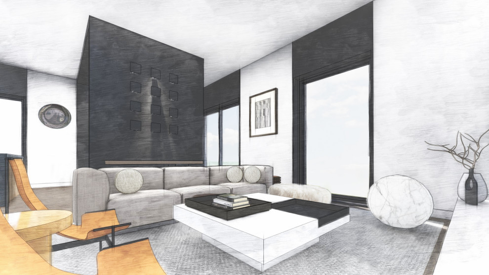 Проект "Контраст объемов" (Квартира на ул.Остоженка, 160 кв. м)