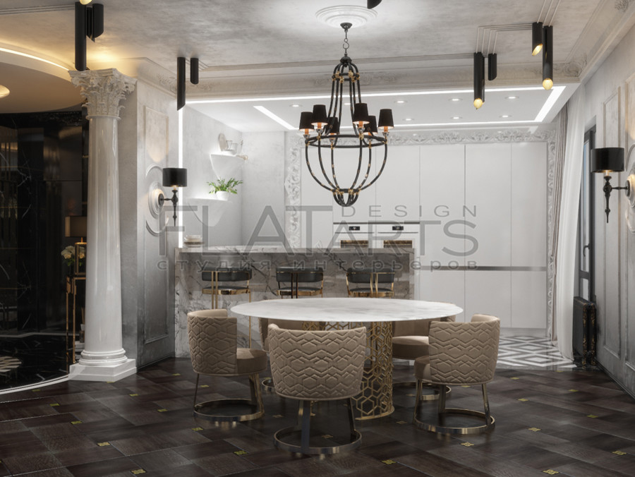 Арт-деко. Дизайн 4-ной квартиры 188кв.м