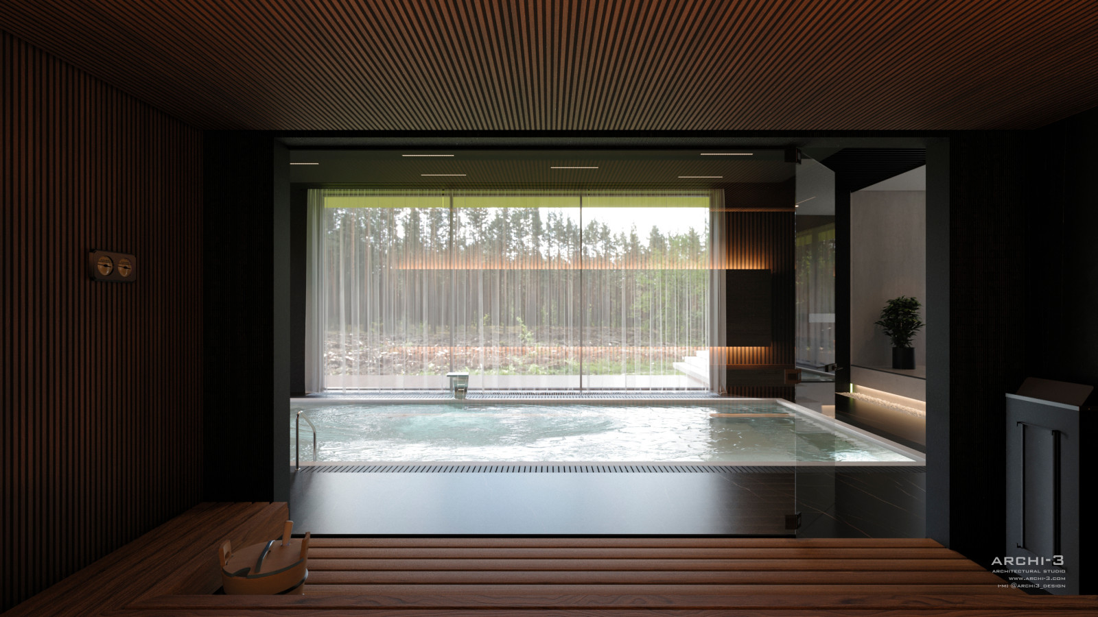 Обложка проекта: Интерьеры виллы под Тулой. Бассейн.