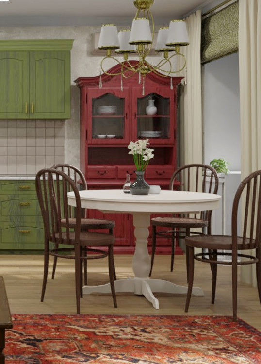 Оливковая кухня-гостиная