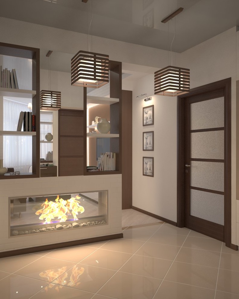 Квартира - студия в коричнево-бежевых тонах