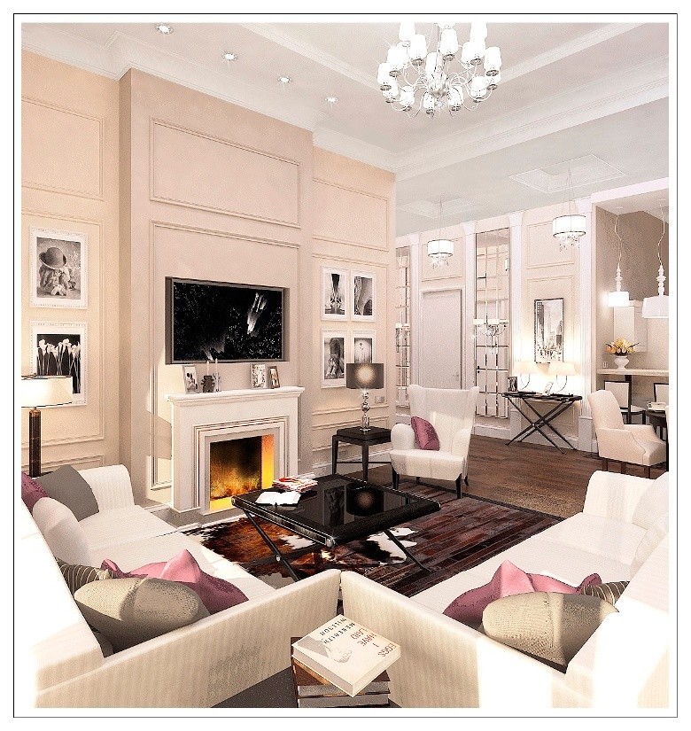 Гостиная объединенная с кухней