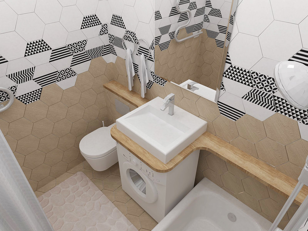 Обложка проекта: Ванная комната Дерево и геометрия