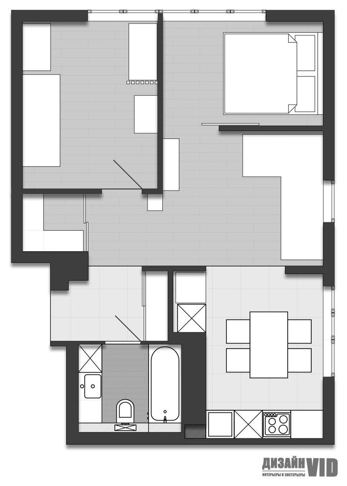 Дизайн квартиры 52 метра