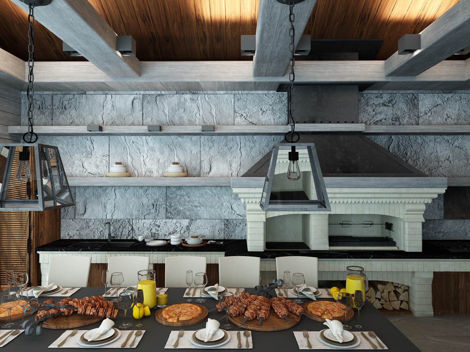 Дизайн зимней теплой беседки