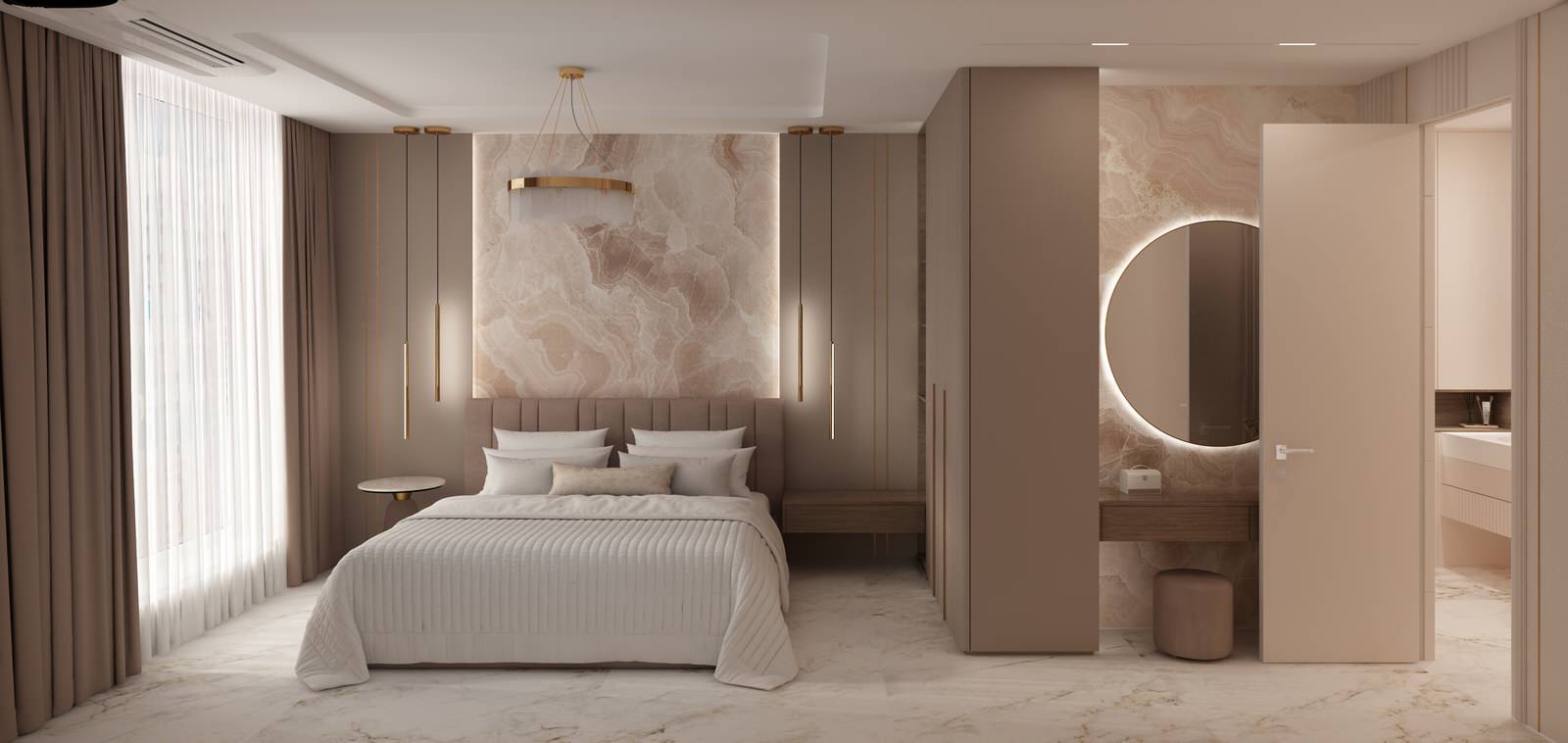 Спальная комната. Квартира Клубный дом "На Арочной"