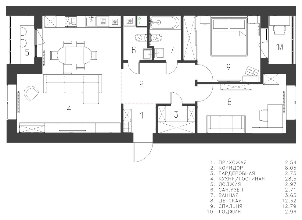 3-х комнатная квартира