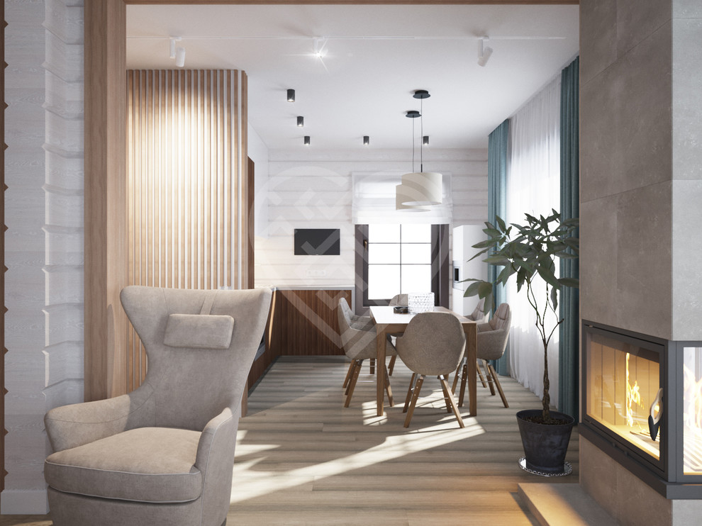 Дизайн интерьера дома из клеёного бруса в Подмосковье