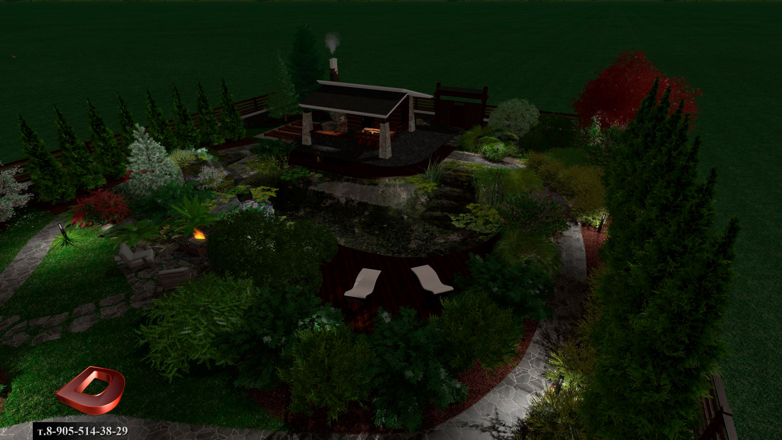 Проект ландшафтного дизайна участка 20 соток,