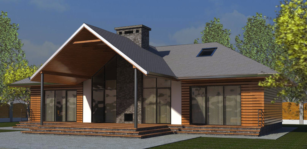 Проект каркасного дома в стиле Шале