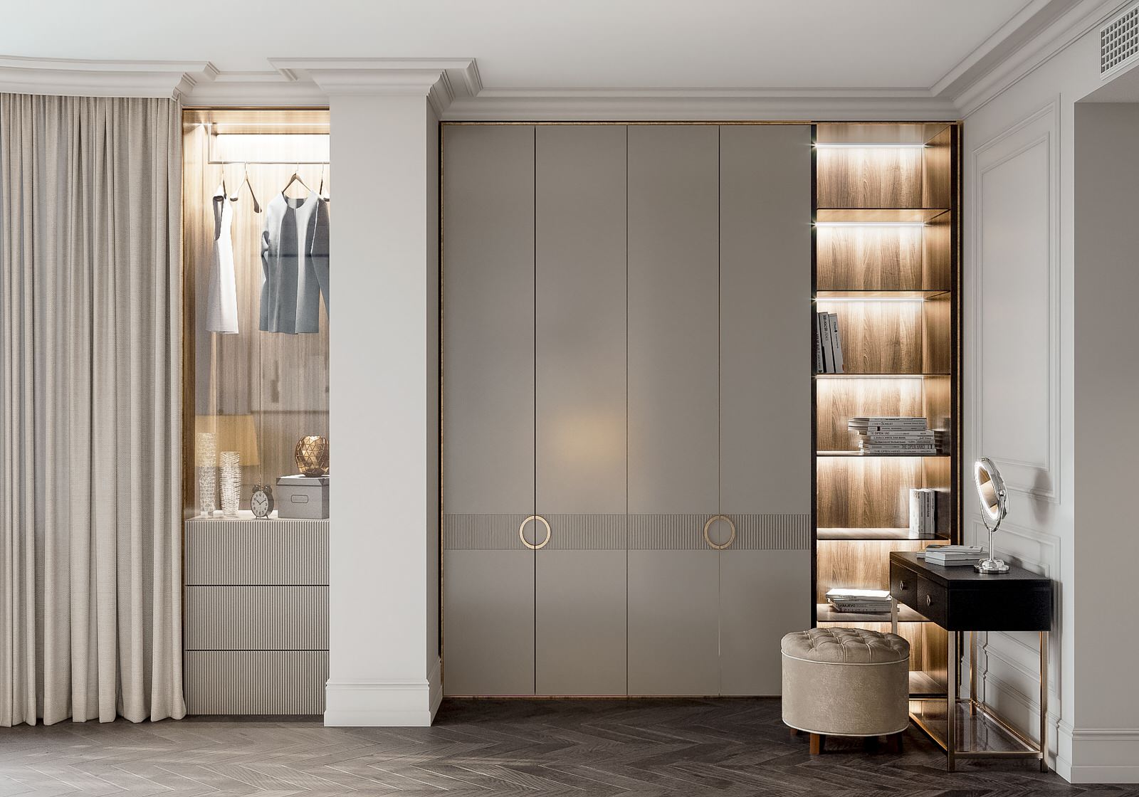 Светлая квартира в стиле неоклассика