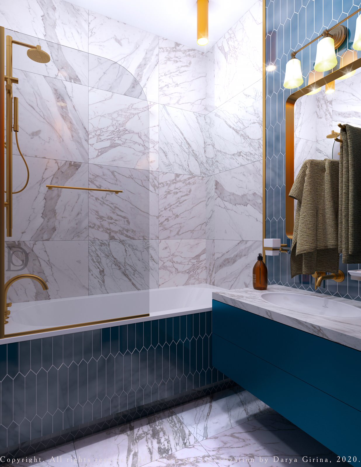 Interior design of a residential flat in The housing complex "Dynasty" at Moscow