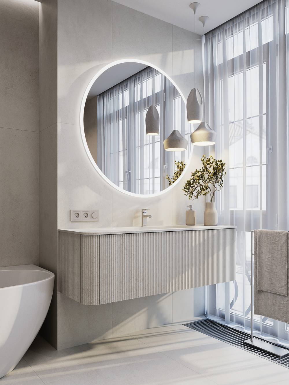 Мастер-ванная в стиле минимализм