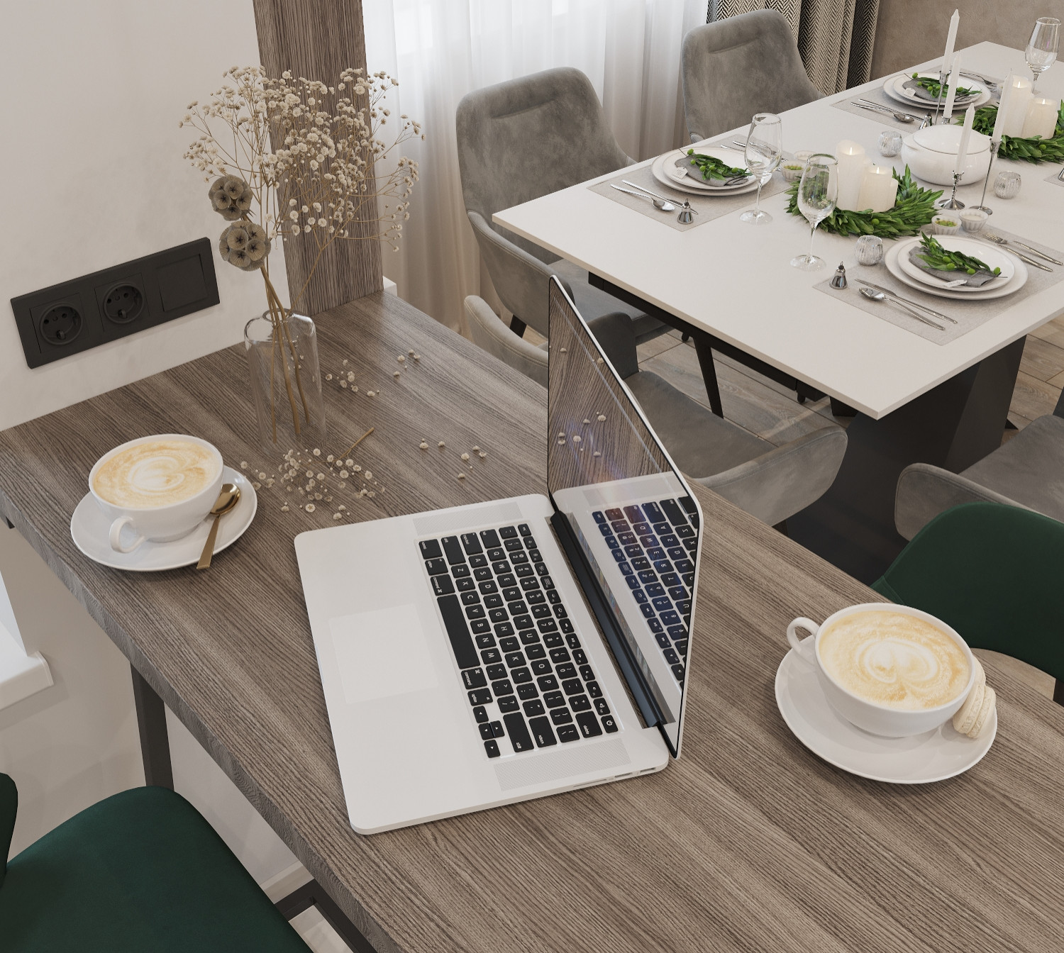 Современная кухня-столовая ЖК Аристократ