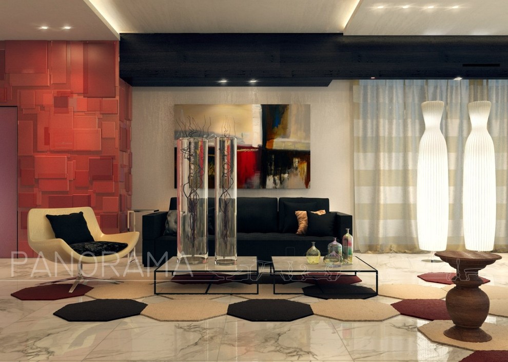 Проект гостиной-столовой, S - 135, 7 кв.м.