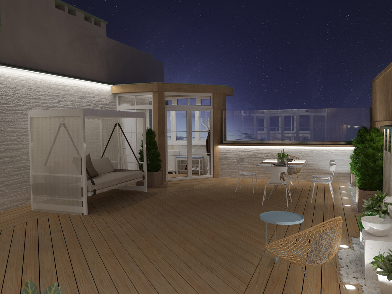 Терраса на крыше дома