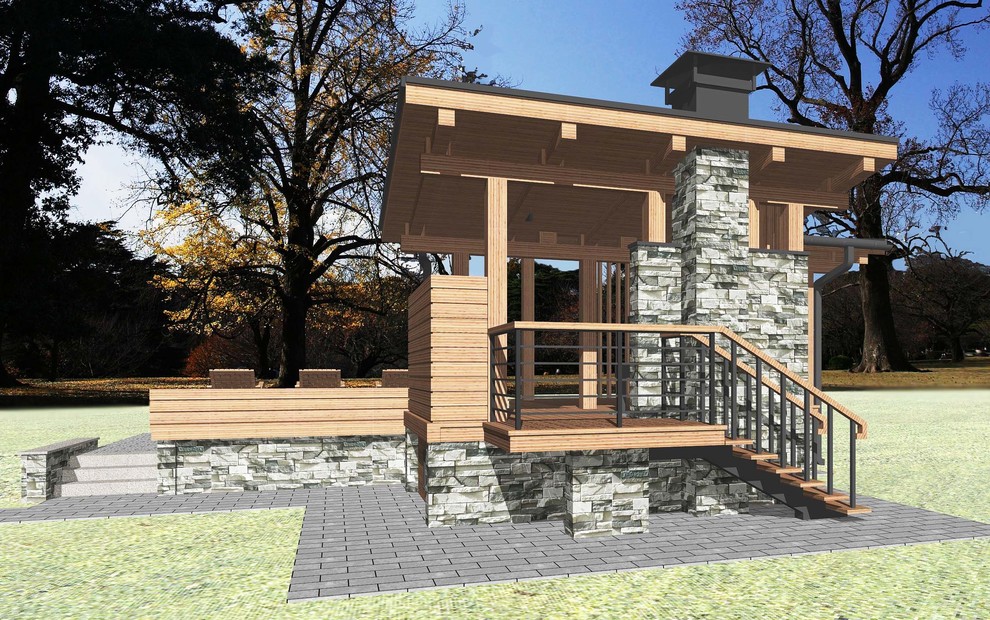 Терраса с летней кухней и барбекю (Истра)