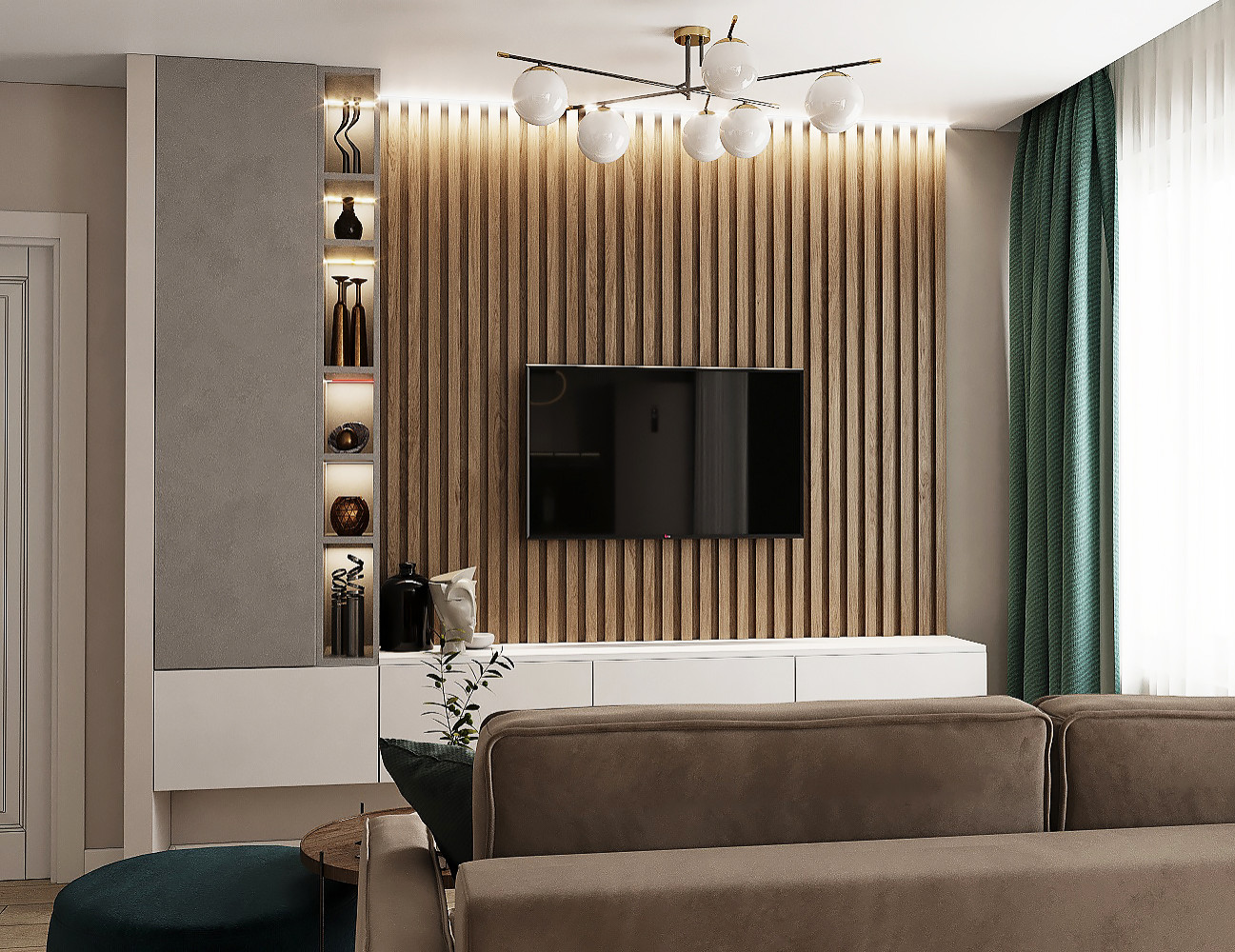 Квартира в оттенках зеленого